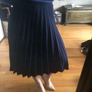 St. Michael’s Navy Pleated Midi Skirt